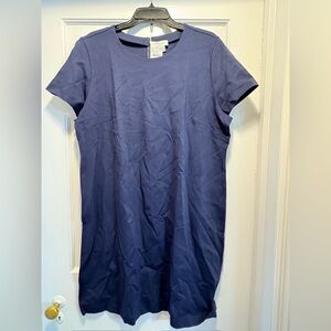 J. Crew Dark Blue Short Sleeve Dress—NWT
